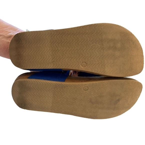 Tihoo Suede Casual Comfort Buckle Thong Sandals Royal Blue Size 6 - Picture 8 of 16